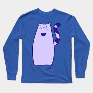 Long Violet Cat Long Sleeve T-Shirt